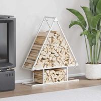 Brandhoutrek 80x25x90 cm koudgewalst staal wit