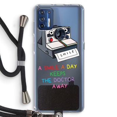 Smile: Motorola Moto G9 Plus Transparant Hoesje met koord