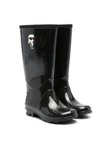 Karl Lagerfeld Kids bottes de pluie à patch logo - Noir