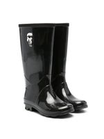 Karl Lagerfeld Kids bottes de pluie à patch logo - Noir