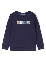 Missoni Kids sweat à logo imprimé - Bleu - thumbnail