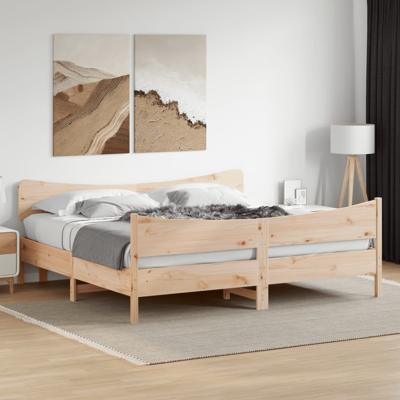 Bedframe zonder matras massief grenenhout 200x200 cm