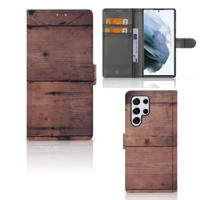 Samsung Galaxy S22 Ultra | Book Style Case | Old Wood | Portemonnee hoesje