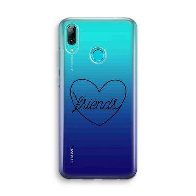 Friends heart black: Huawei P Smart (2019) Transparant Hoesje