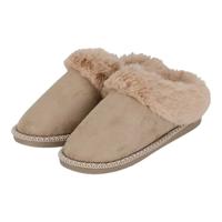 Apollo teddy sloffen - dames - beige - instappers - teddystof - pantoffels - laag