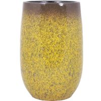 Bloempot vaas goud geel flakes keramiek voor bloemen/planten H40 x D22 cm   - - thumbnail