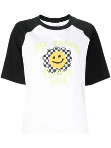 CHOCOOLATE t-shirt fleuri à manches raglan - Blanc