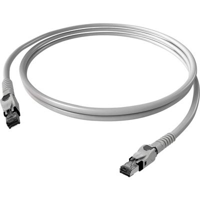 Easylan CP1OAMSMS0005 RJ45 Netwerkkabel, patchkabel CAT 6A S/FTP 0.50 m Grijs Afgeschermd (dubbel), Halogeenvrij, Vlambestendig 1 stuk(s)
