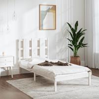 Bedframe massief hout wit 75x190 cm