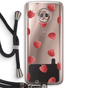 Framboosjes: Motorola Moto G6 Transparant Hoesje met koord