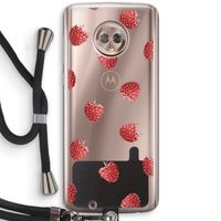 Framboosjes: Motorola Moto G6 Transparant Hoesje met koord