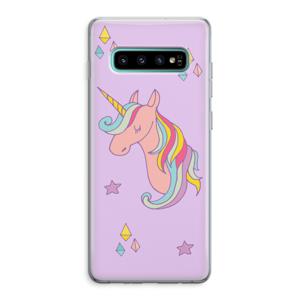 Roze eenhoorn: Samsung Galaxy S10 Plus Transparant Hoesje