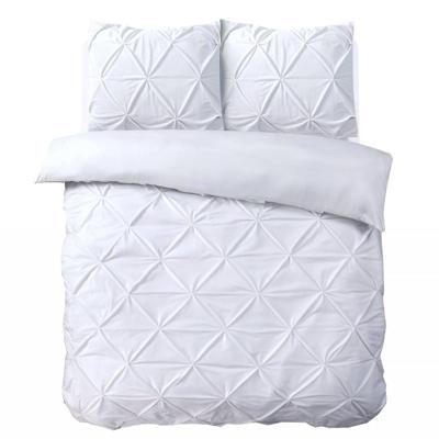 Dekbedovertrek Velvet Pintuck - Lits-Jumeaux (240x220 cm) - Wit Microvezel - Dessin: Patroon - Sleeptime - Dekbed-Discounter.nl