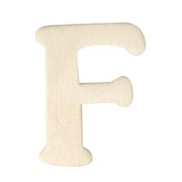 Houten letter F 4 cm