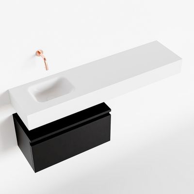 Toiletmeubel Mondiaz Andor | 120 cm | Meubelkleur Urban | Lex vrijhangend wastafel Talc Links | Zonder kraangat