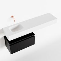 Toiletmeubel Mondiaz Andor | 120 cm | Meubelkleur Urban | Lex vrijhangend wastafel Talc Links | Zonder kraangat