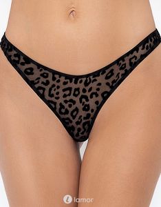 * NOIR handmade String met luipaard print - P011