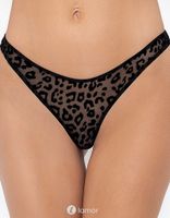 * NOIR handmade String met luipaard print - P011