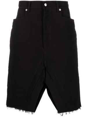 Rick Owens bermuda en jean à effet usé - Noir