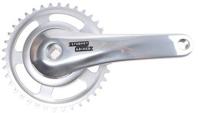 Sunrace - crankset 38t cranklengte 170mm. zilver aluminium spieloos. 92mm cover. -8mm diepte Sunrace - crankset 38t cranklengte 170mm. zilver aluminium spieloos. 92mm cover. -8mm diepte