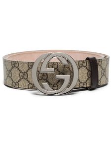 Gucci ceinture en toile GG Supreme à boucle double G - Tons neutres