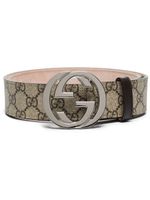 Gucci ceinture en toile GG Supreme à boucle double G - Tons neutres - thumbnail