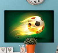 Canvas schilderij jongeren Cool voetbal in brand