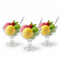 Alessandro ijscoupe Maui - 3x stuks - glas - kristal - 180 ml - 10 x 10 x 10 cm - ijs schaaltjes