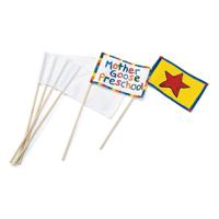Colorations - canvas vlaggen met stok wit, set van 12