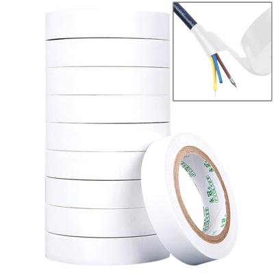 10 stuks 16mm waterdichte PVC isolatie tarra elektriciens elektrische Tape(White)