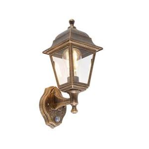 QAZQA Antieke wandlamp goud IP44 met bewegingsmelder - Capital