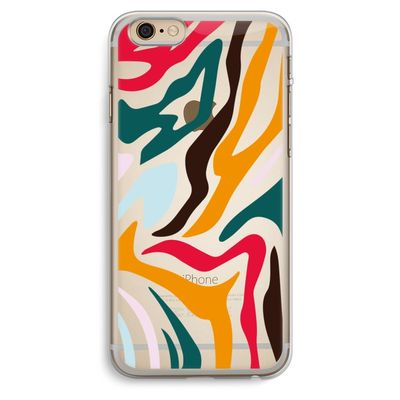 Colored Zebra: iPhone 6 Plus / 6S Plus Transparant Hoesje