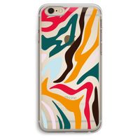 Colored Zebra: iPhone 6 Plus / 6S Plus Transparant Hoesje