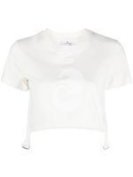 Courrèges t-shirt crop à logo - Blanc