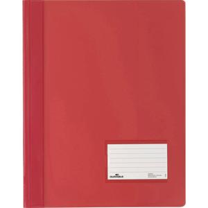 Durable DURALUX 268003 Snelhechtmap Rood DIN A4+ Etiketvenster (90 x 57 mm), Scheurbescherming, Binnentas (achterkant)