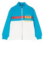 Gucci Kids sweat zippé à design bicolore - Blanc