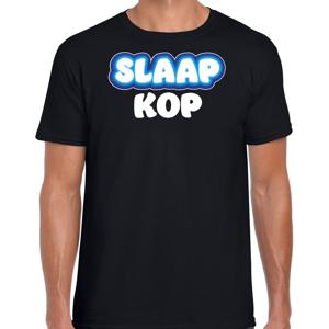 Verkleed T-shirt voor heren - slaapkop - zwart - carnaval/foute party