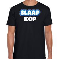 Verkleed T-shirt voor heren - slaapkop - zwart - carnaval/foute party - thumbnail