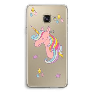 Roze eenhoorn: Samsung Galaxy A3 (2016) Transparant Hoesje