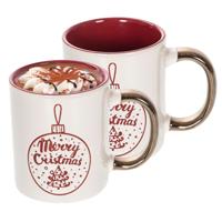 Kerst mok - 2x - Merry Christmas - 300 ml - keramiek - koffiemok - cadeau - kerstbeker - theemok