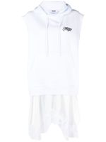MSGM robe courte à logo imprimé - Blanc