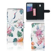 Xiaomi Redmi 8A | Telefoonhoesje | Met pasjeshouder | Bird Flowers