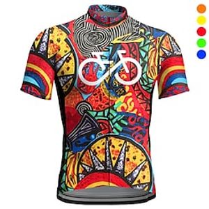 Voor heren Wielrenshirt Korte mouw Fietsen Shirt Kleding Bovenlichaam met 3 achterzakken Bergracen Wegwielrennen Ademend Sneldrogend Vochtregelerend Reflecterende strips Geel Rood Blauw Grafisch Lightinthebox