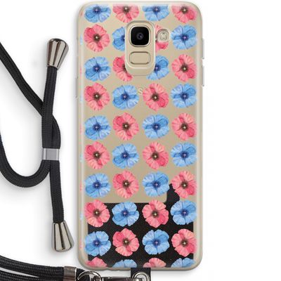 Klaproosjes: Samsung Galaxy J6 (2018) Transparant Hoesje met koord