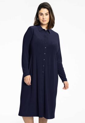 Yoek Blouse midi | Blauw | Maat 58/60