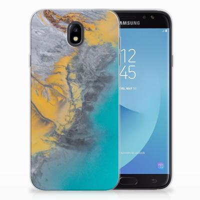 Samsung Galaxy J7 2017 | J7 Pro | TPU | Siliconen hoesje | Marble Blue Gold