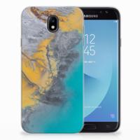 Samsung Galaxy J7 2017 | J7 Pro | TPU | Siliconen hoesje | Marble Blue Gold