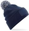 Beechfield CB443 Snowstar® Patch Beanie - French Navy/Light Grey - One Size