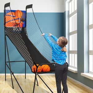 Opvouwbare Arcade Basketbal Spel Basketbal Spel Machine voor Kinderen met Elektronische Scorer 208 x 62 x 207 cm Zwart