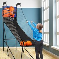 Opvouwbare Arcade Basketbal Spel Basketbal Spel Machine voor Kinderen met Elektronische Scorer 208 x 62 x 207 cm Zwart - thumbnail